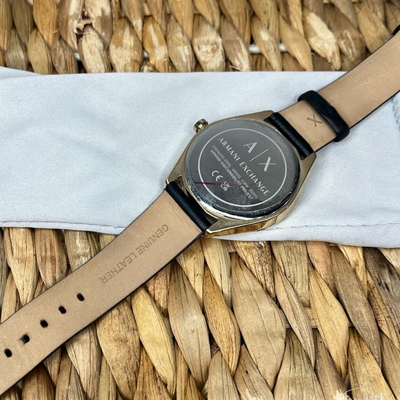 NWT Armani Exchange Multifunction Black Leather Watch - Picture 7 of 9